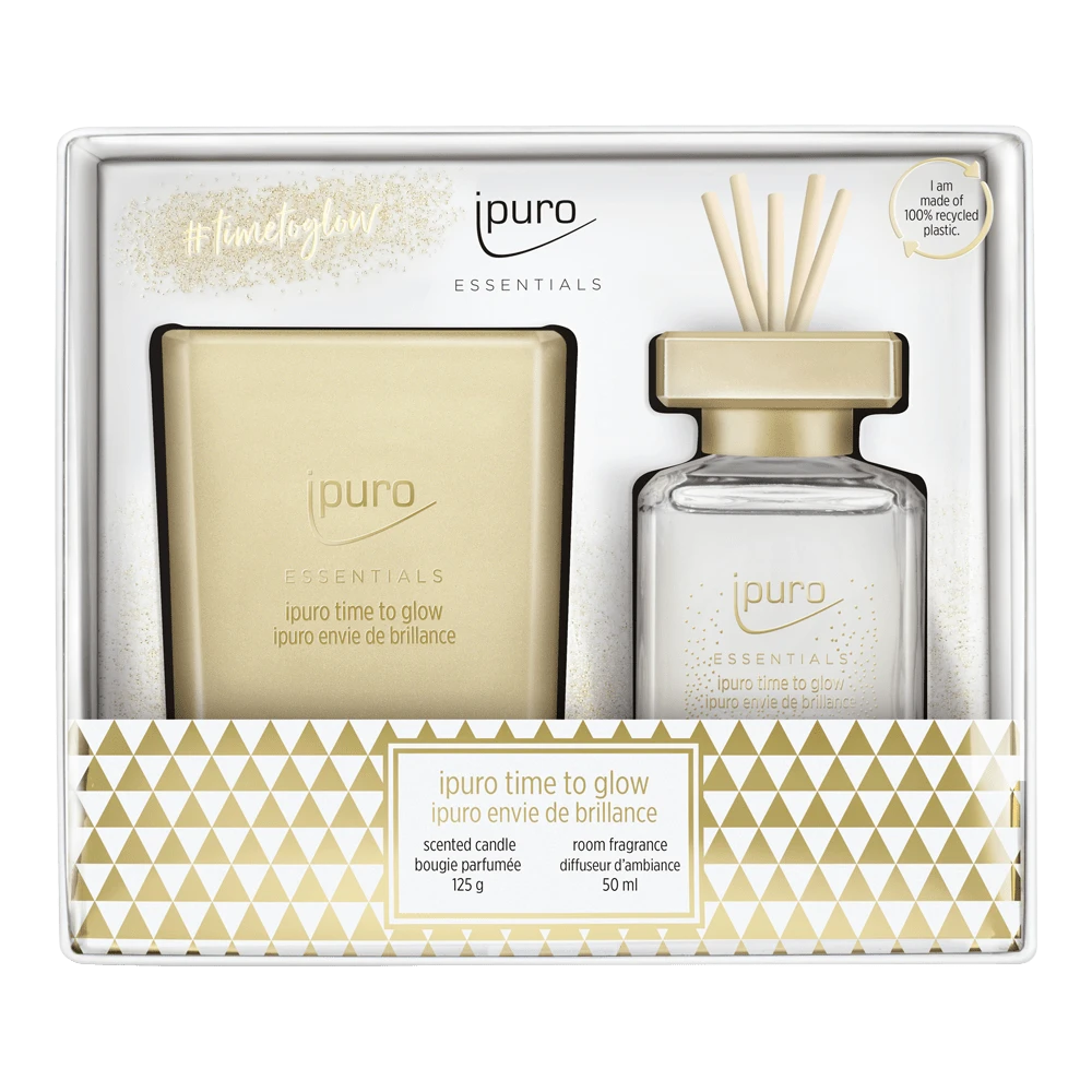 Ipuro Time To Glow 50ml + 125g - Geurstokjes & Geurkaars 1 Ipuro Time To Glow 50ml + 125g - Geurstokjes & Geurkaars