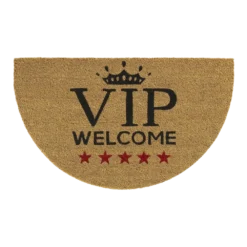 HAMAT Kokosmat Ruco VIP Welcome Halfrond - 75x45cm - Naturel - Deurmat