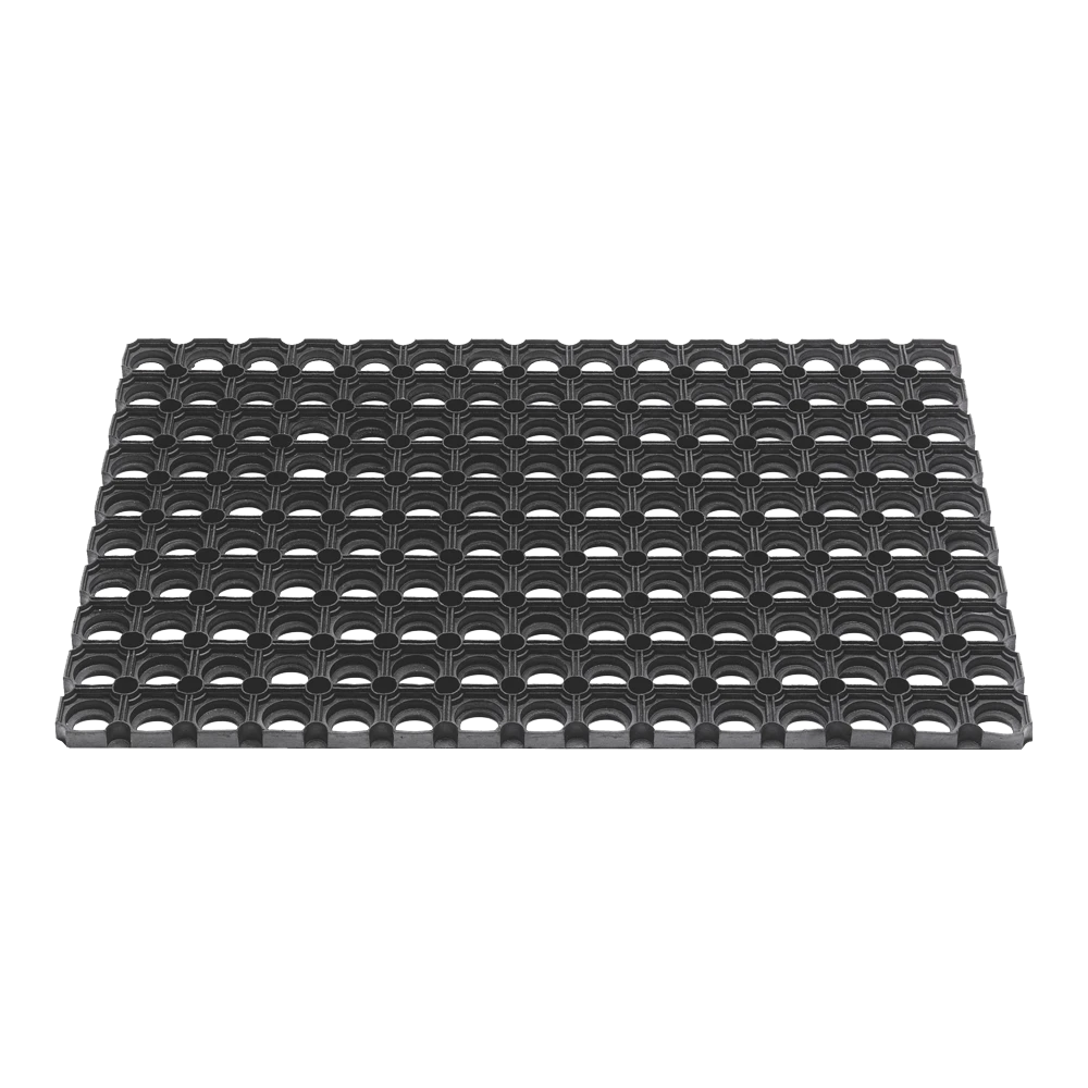 HAMAT Rubbere Ringmat Domino - 80x50cm - Zwart - Deurmat 1 HAMAT Rubbere Ringmat Domino - 80x50cm - Zwart - Deurmat