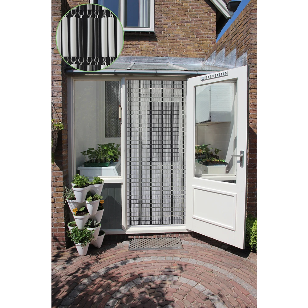 Vliegengordijn Banen - Wit/Zwart/Zilver - 90 X 210cm - Sun-Arts - Afbeelding 5