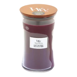 Woodwick Black Plum Cognac Large Candle - Geurkaars