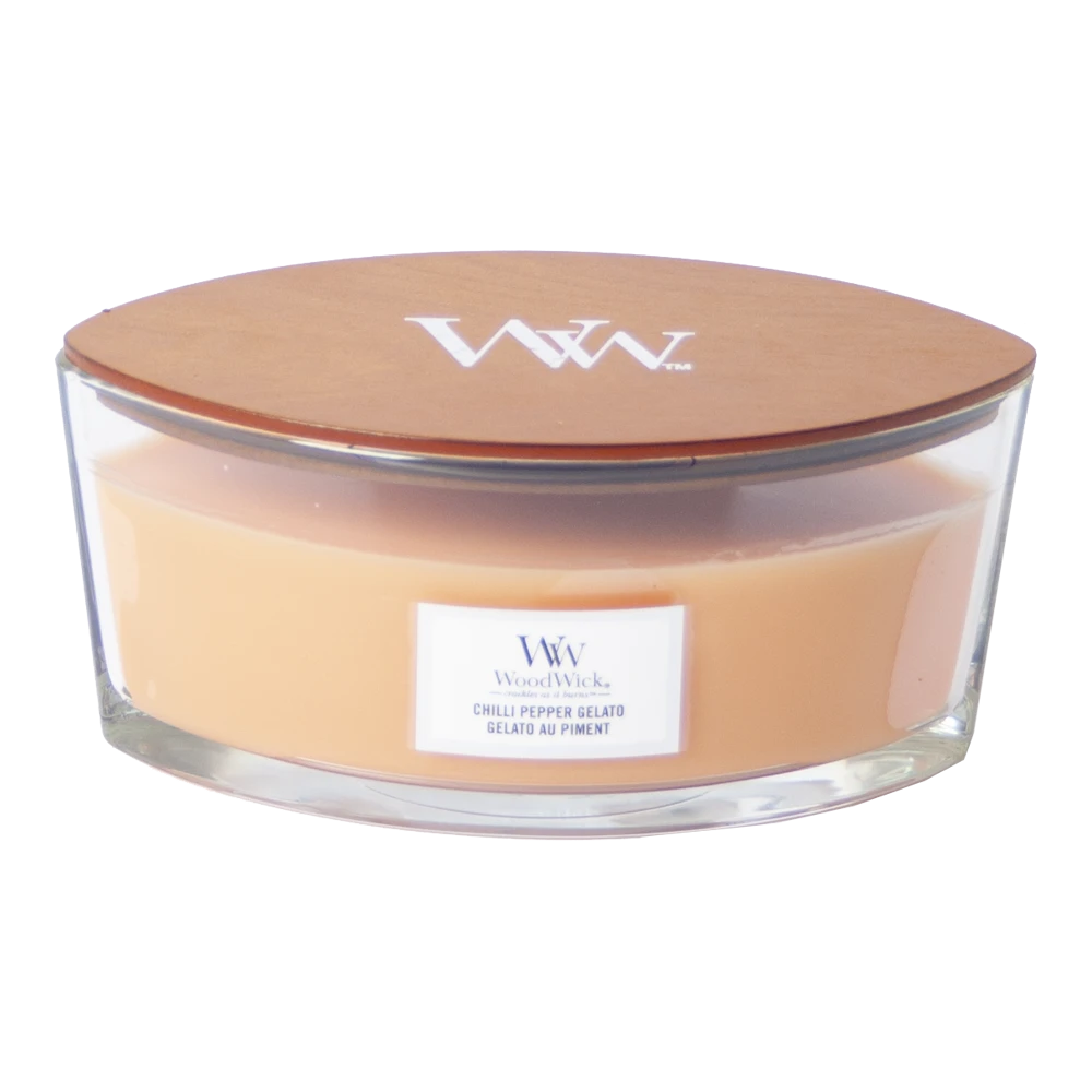 Woodwick Chili Pepper Gelato Ellipse Candle - Geurkaars 1 Woodwick Chili Pepper Gelato Ellipse Candle - Geurkaars