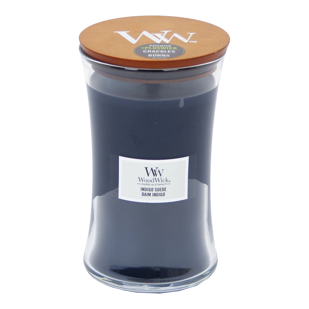 Woodwick Indigo Suede Large Candle 1 Woodwick Indigo Suede Large Candle