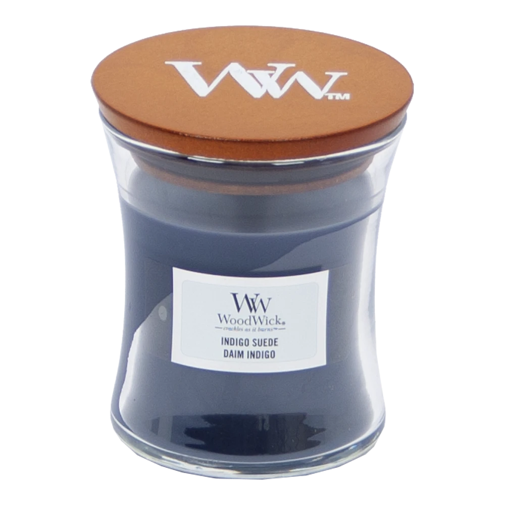 Woodwick Indigo Suede Mini Candle 1 Woodwick Indigo Suede Mini Candle