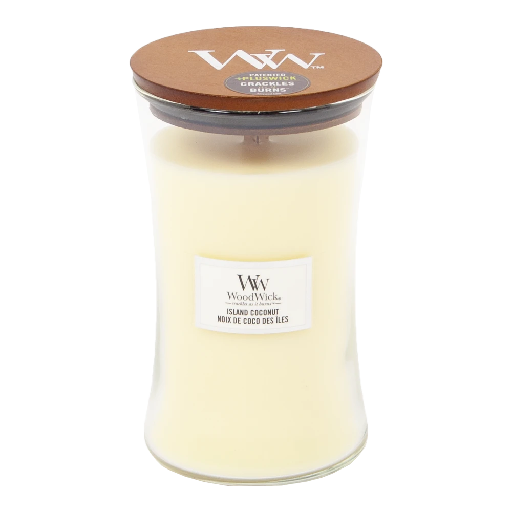 Woodwick Island Coconut Large Candle - Geurkaars 1 Woodwick Island Coconut Large Candle - Geurkaars