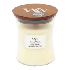 Woodwick Island Coconut Medium Candle - Geurkaars