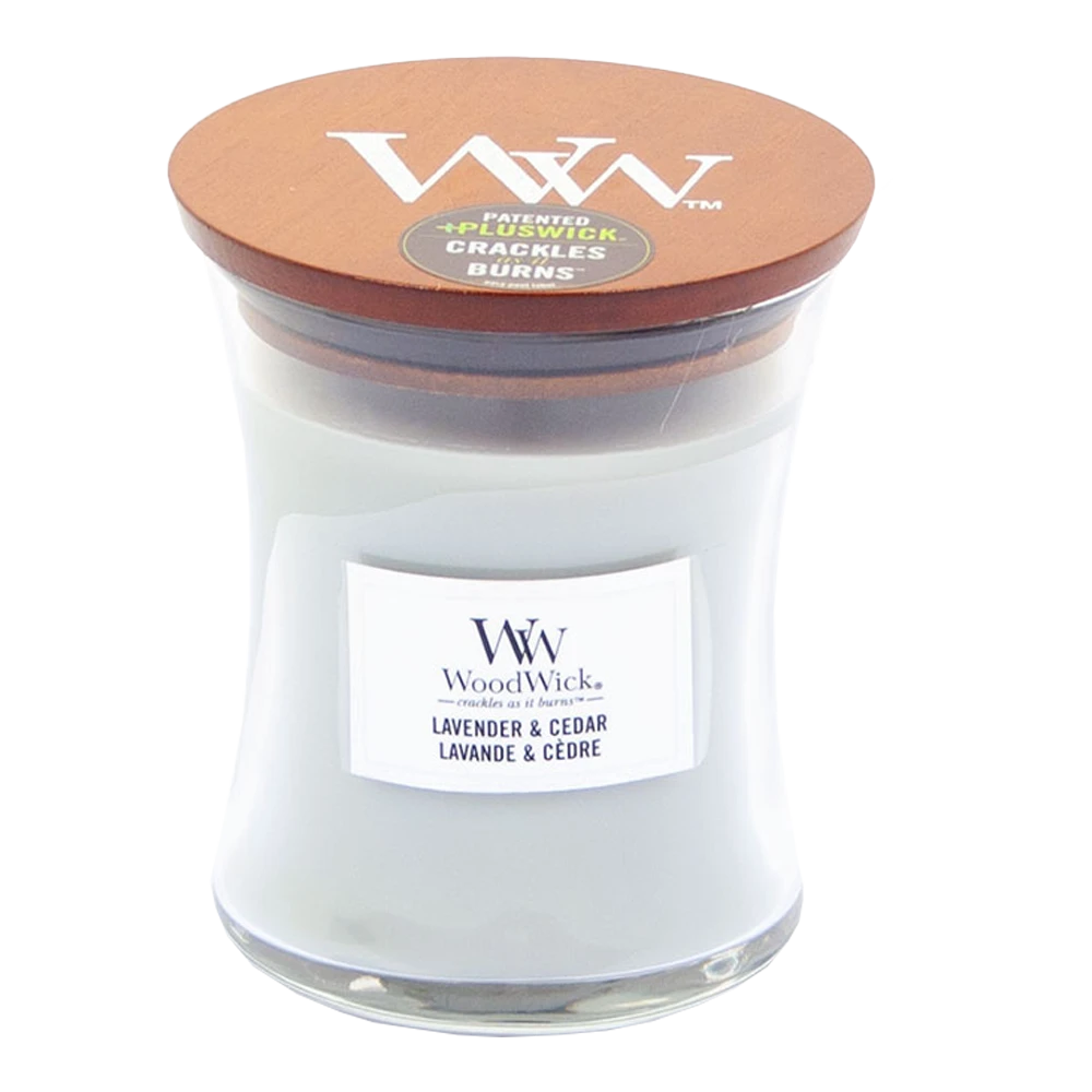 Woodwick Lavender & Cedar Medium Candle - Geurkaars 1 Woodwick Lavender & Cedar Medium Candle - Geurkaars