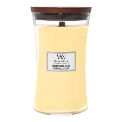 Woodwick Lemongrass & Lily Large Candle - Geurkaars