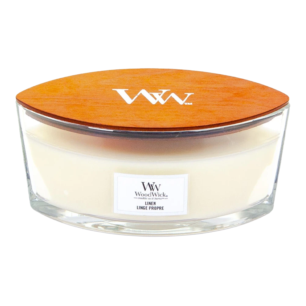 Woodwick Linen Ellipse Candle - Geurkaars 1 Woodwick Linen Ellipse Candle - Geurkaars