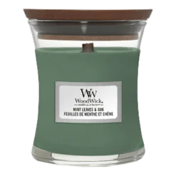 Woodwick Mint Leaves & Oak Mini Candle - Geurkaars