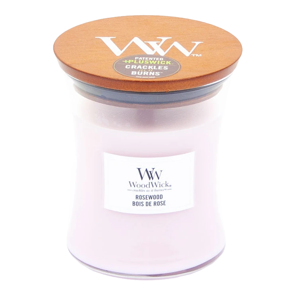Woodwick Rosewood Medium Candle - Geurkaars 1 Woodwick Rosewood Medium Candle - Geurkaars