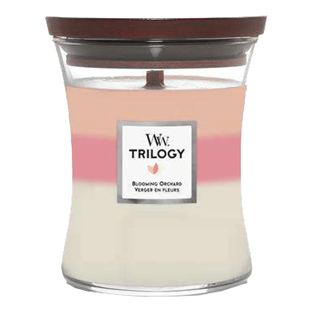 Woodwick Trilogy Blooming Orchard Medium Candle - Geurkaars 1 Woodwick Trilogy Blooming Orchard Medium Candle - Geurkaars