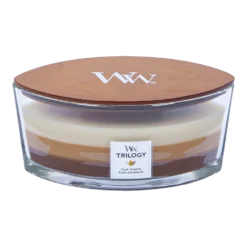 Woodwick Trilogy Cafu00e9 Sweets Ellipse Candle - Geurkaars