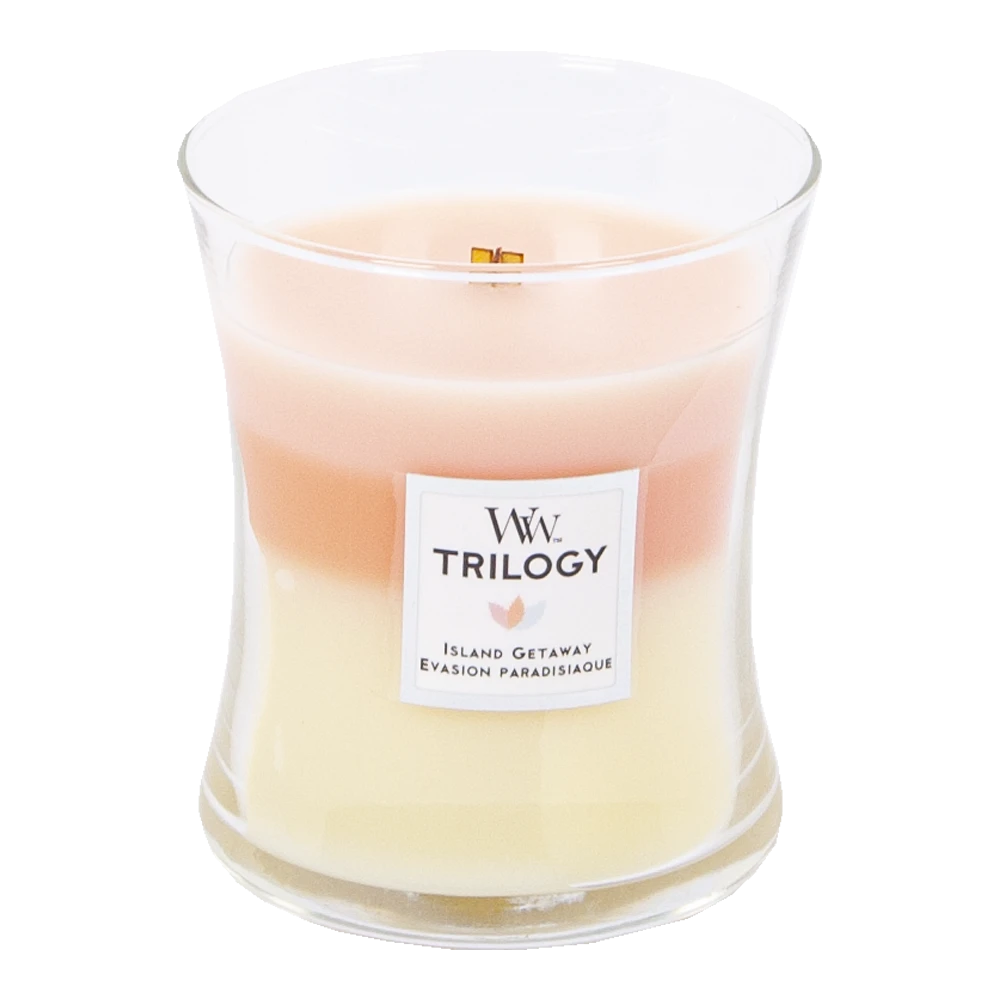 Woodwick Trilogy Island Getaway Medium Candle - Geurkaars 2 Woodwick Trilogy Island Getaway Medium Candle - Geurkaars - Afbeelding 2