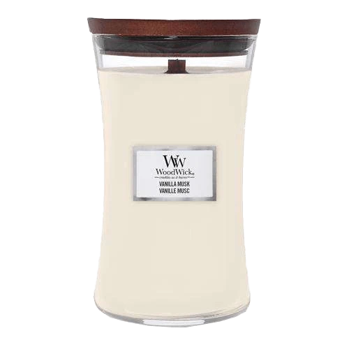 Woodwick Vanilla Musk Large Candle - Geurkaars 1 Woodwick Vanilla Musk Large Candle - Geurkaars