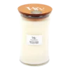 Woodwick White Tea & Jasmine Large Candle - Geurkaars