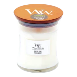 Woodwick White Teak Medium Candle - Geurkaars